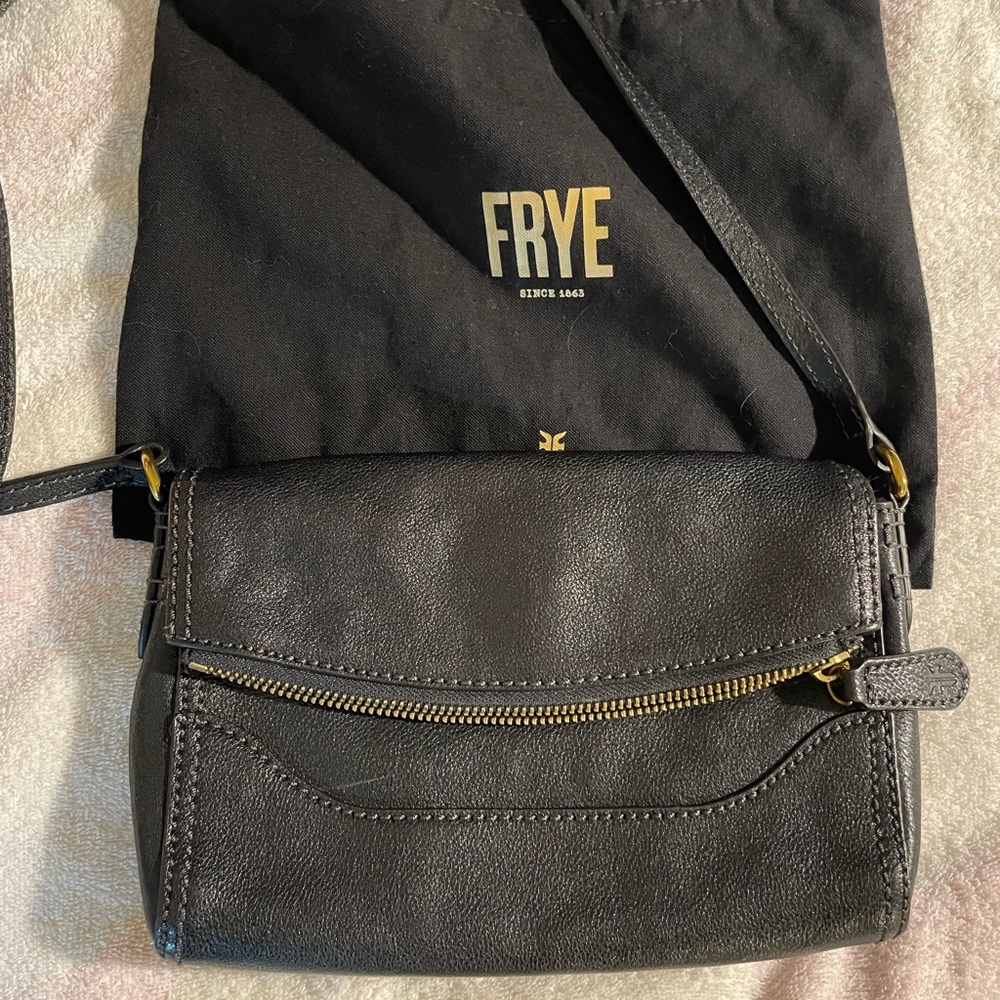 Frye Dark Leather Crossbody Bag